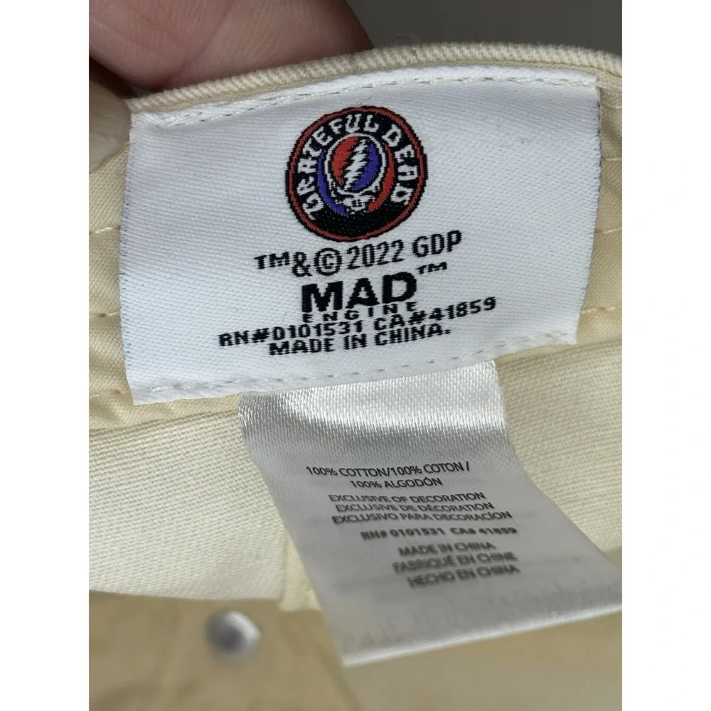 Grateful Dead Embroidered Dancing Bear Green Scarf Mad Engine Adjustable Hat